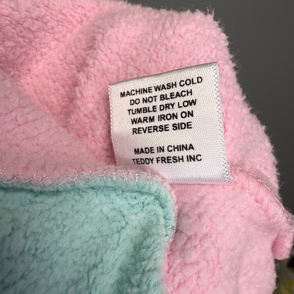 Teddy Fresh Mens Streetwear Pastel Colorblock Embroidered Hoodie Sz L - Picture 7 of 7